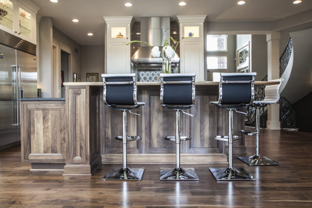 stools in a kitchen